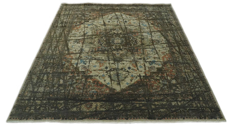 Traditional Serapi Olive Hand Knotted 8x10 Wool Area Rug