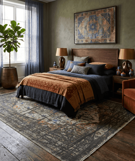 Traditional Serapi Olive Hand Knotted 8x10 Wool Area Rug