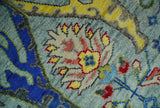 Traditional Silver and Blue Antique Style Colorful Hand knotted wool Area Rug