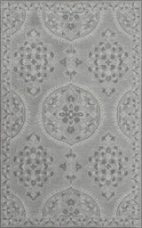 Traditional Silver and Gray Hand Tufted 5x8 Wool Area Rug