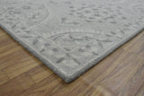 Traditional Silver and Gray Hand Tufted 5x8 Wool Area Rug