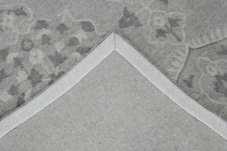 Traditional Silver and Gray Hand Tufted 5x8 Wool Area Rug