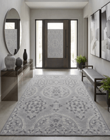 Traditional Silver and Gray Hand Tufted 5x8 Wool Area Rug