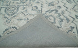 Traditional Silver and Ivory Hand Tufted Wool 5x8 Textured Loop Area Rug