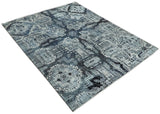 Traditional Style Blue Hand Knotted Wool 8x10 Area Rug