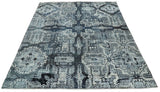 Traditional Style Blue Hand Knotted Wool 8x10 Area Rug