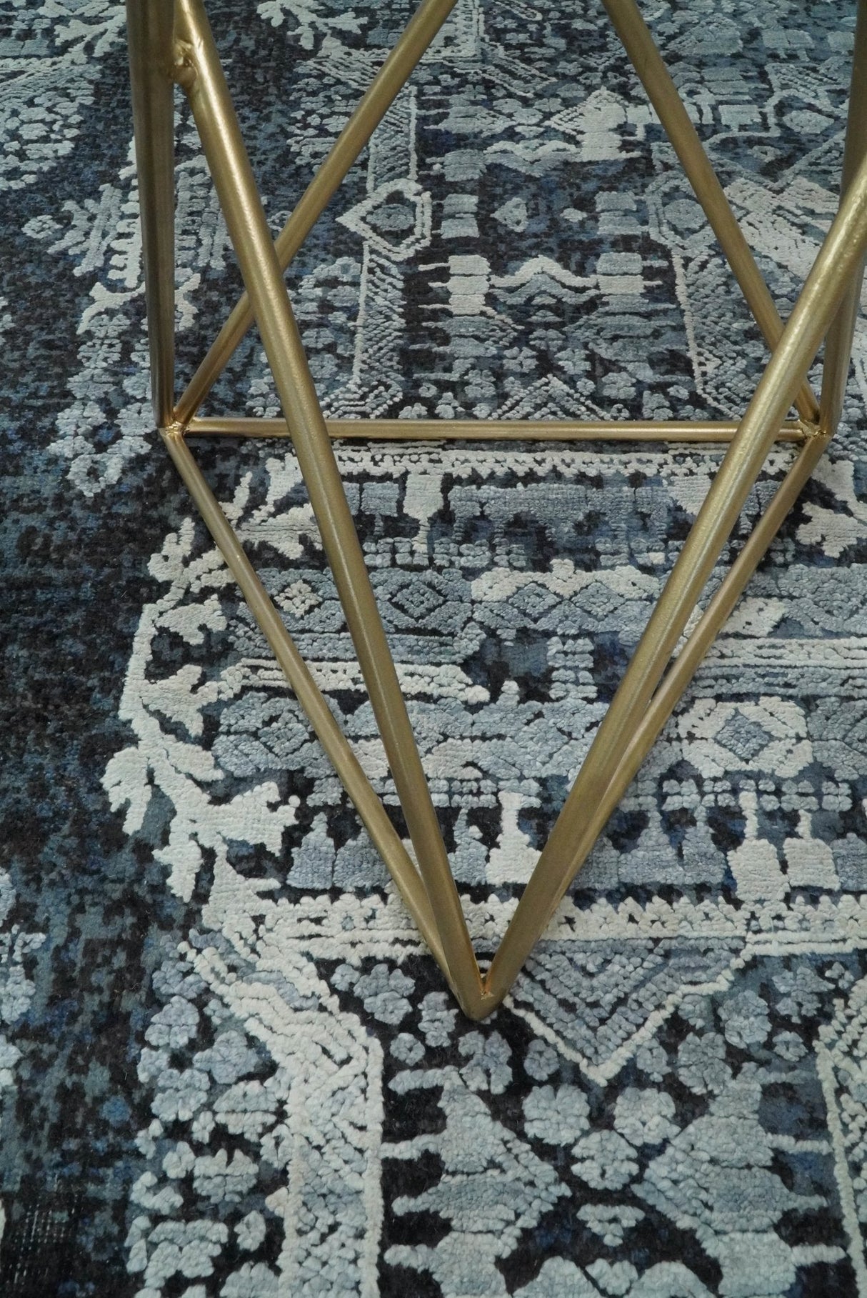 Traditional Style Blue Hand Knotted Wool 8x10 Area Rug