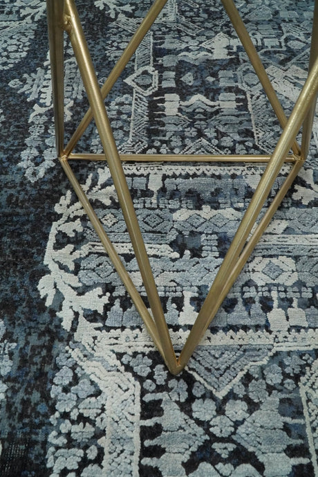 Traditional Style Blue Hand Knotted Wool 8x10 Area Rug