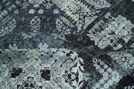 Traditional Style Blue Hand Knotted Wool 8x10 Area Rug