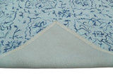 Traditional Style Blue Hand Tufted Wool Area Rug