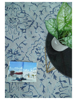 Traditional Style Blue Hand Tufted Wool Area Rug