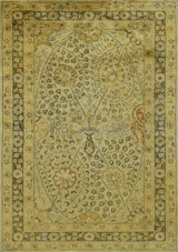 Traditional Style Gold Hand Tufted Wool Area Rug