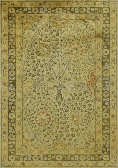 Traditional Style Gold Hand Tufted Wool Area Rug