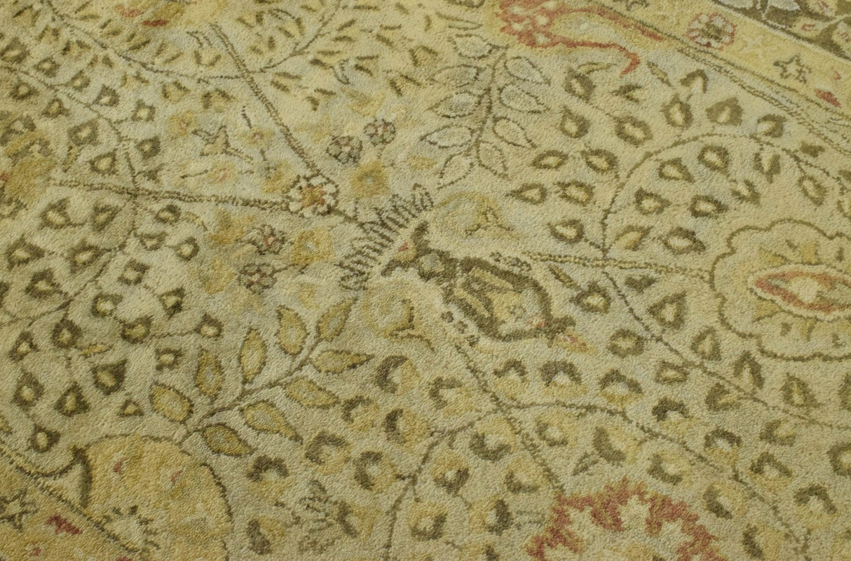 Traditional Style Gold Hand Tufted Wool Area Rug