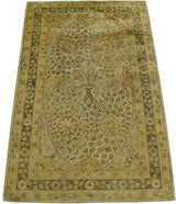 Traditional Style Gold Hand Tufted Wool Area Rug