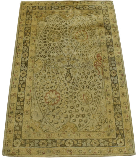 Traditional Style Gold Hand Tufted Wool Area Rug
