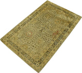 Traditional Style Gold Hand Tufted Wool Area Rug