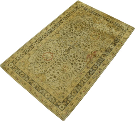 Traditional Style Gold Hand Tufted Wool Area Rug