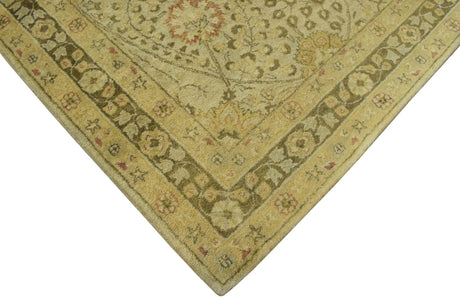 Traditional Style Gold Hand Tufted Wool Area Rug