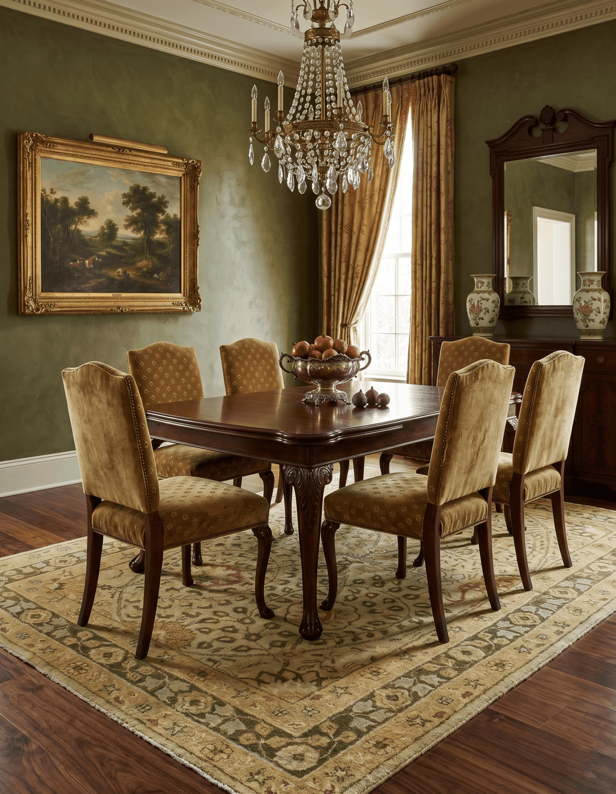 Traditional Style Gold Hand Tufted Wool Area Rug
