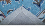 Traditional Style Gray And Blue Hand Tufted Wool Rug