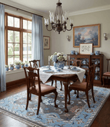 Traditional Style Gray And Blue Hand Tufted Wool Rug