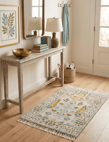 Traditional Tree of life Peach Hand Knotted 2x3 Wool Area Rug