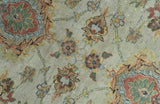 Traditional Turkish Design Beige and Rust 6x8.6 Hand Knotted Wool Area Rug