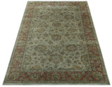 Traditional Turkish Design Beige And Rust 6x9 Hand Knotted Wool Area Rug