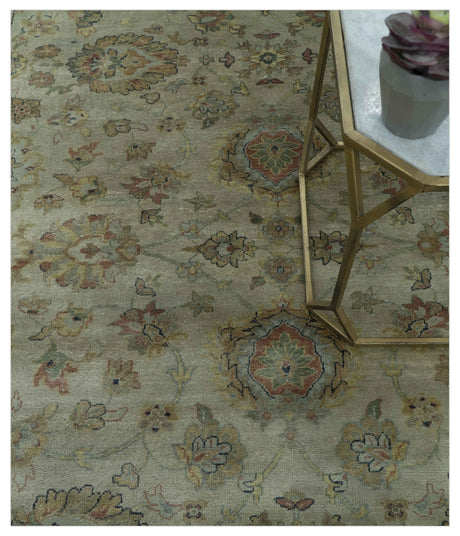 Traditional Turkish Design Beige And Rust 6x9 Hand Knotted Wool Area Rug