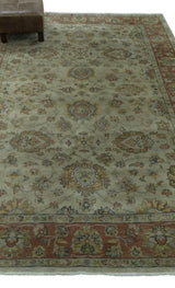 Traditional Turkish Design Beige And Rust 6x9 Hand Knotted Wool Area Rug