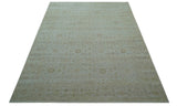 Traditional Turkish Design Beige Hand Knotted 9x12 Wool Area Rug
