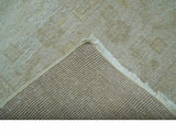 Traditional Turkish Design Beige Hand Knotted 9x12 Wool Area Rug