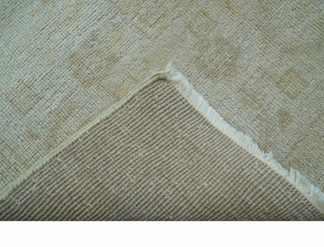 Traditional Turkish Design Beige Hand Knotted 9x12 Wool Area Rug