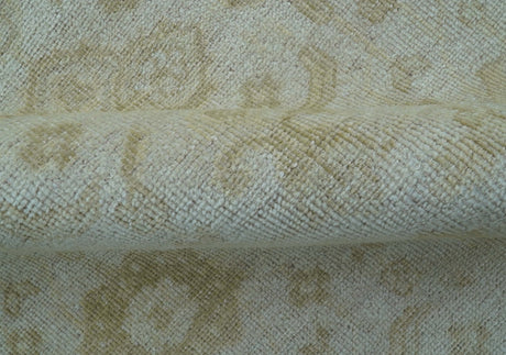 Traditional Turkish Design Beige Hand Knotted 9x12 Wool Area Rug