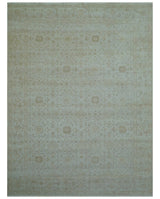 Traditional Turkish Design Beige Hand Knotted 9x12 Wool Area Rug