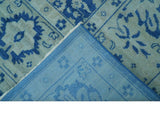 Traditional Turkish Design Blue 10x14 Hand Knotted Wool Area Rug