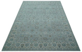 Traditional Turkish Design Blue And Beige 10x14 Hand Knotted Wool Area Rug
