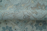 Traditional Turkish Design Blue And Beige 10x14 Hand Knotted Wool Area Rug