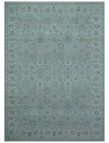 Traditional Turkish Design Blue And Beige 10x14 Hand Knotted Wool Area Rug