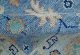 Traditional Turkish Design Blue And Beige 8x10 Hand knotted Wool Area Rug