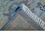 Traditional Turkish Design Blue And Beige 8x10 Hand knotted Wool Area Rug