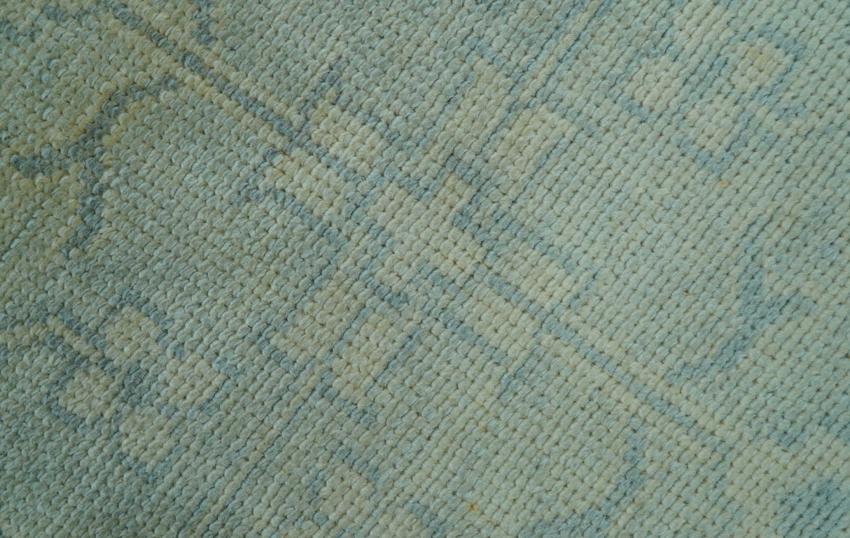 Traditional Turkish Design Fine Blue And Beige Hand Knotted 10x14 Wool Area Rug