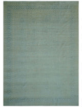 Traditional Turkish Design Fine Blue And Beige Hand Knotted 10x14 Wool Area Rug