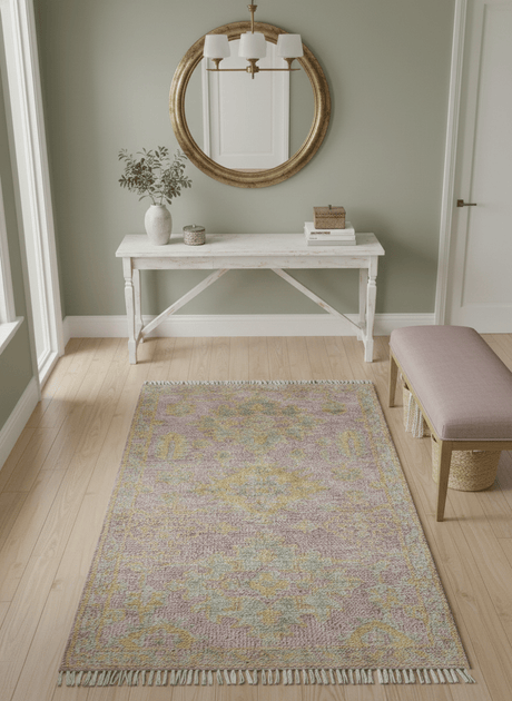 Traditional Turkish Design Pink Hand Knotted 3X5 Wool Rug
