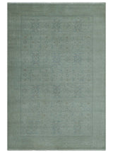 Traditional Turkish Design Silver And Gray 6x8.7 Hand Knotted Wool Rug
