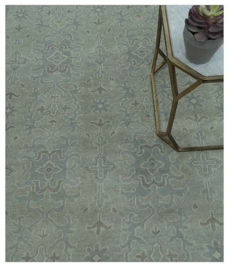 Traditional Turkish Design Silver And Gray 6x8.7 Hand Knotted Wool Rug