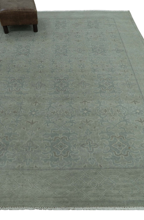 Traditional Turkish Design Silver And Gray 6x8.7 Hand Knotted Wool Rug