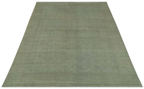 Traditional Turkish Fine Blue And Beige 9.7x12 Hand Knotted Wool Rug