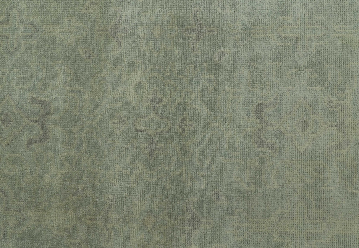 Traditional Turkish Fine Blue And Beige 9.7x12 Hand Knotted Wool Rug